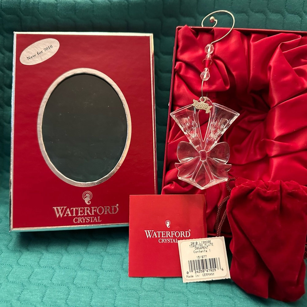 2010 Waterford Crystal Lismore Toasting Flute Ornament